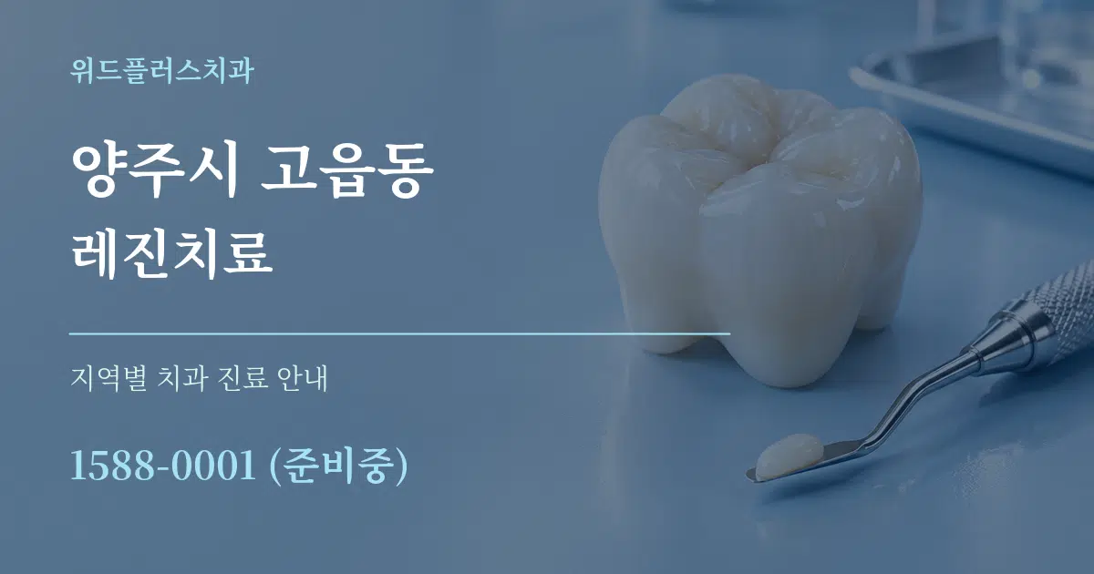 양주시 고읍동 레진치료 대표 안내 그래픽