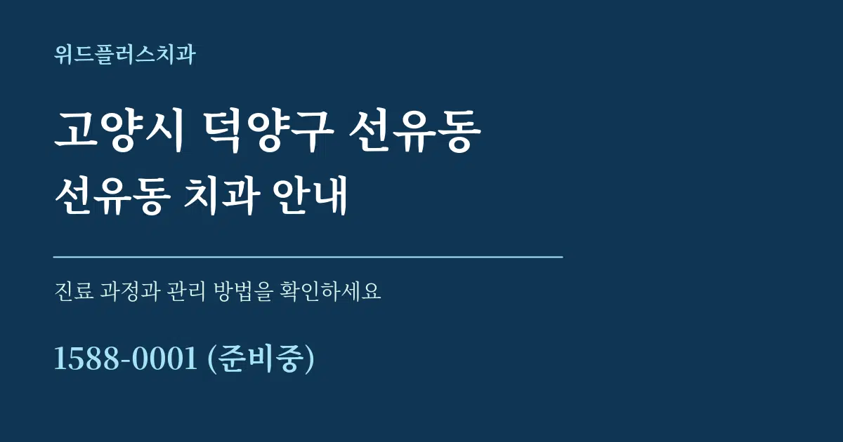 고양시 덕양구 선유동 선유동 치과 안내 서비스 이용 안내 그래픽