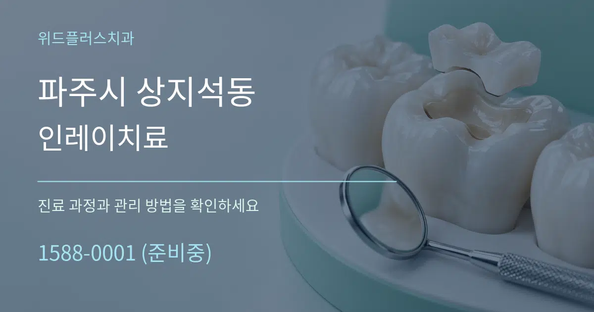 파주시 상지석동 인레이치료 작업 조건 안내 그래픽