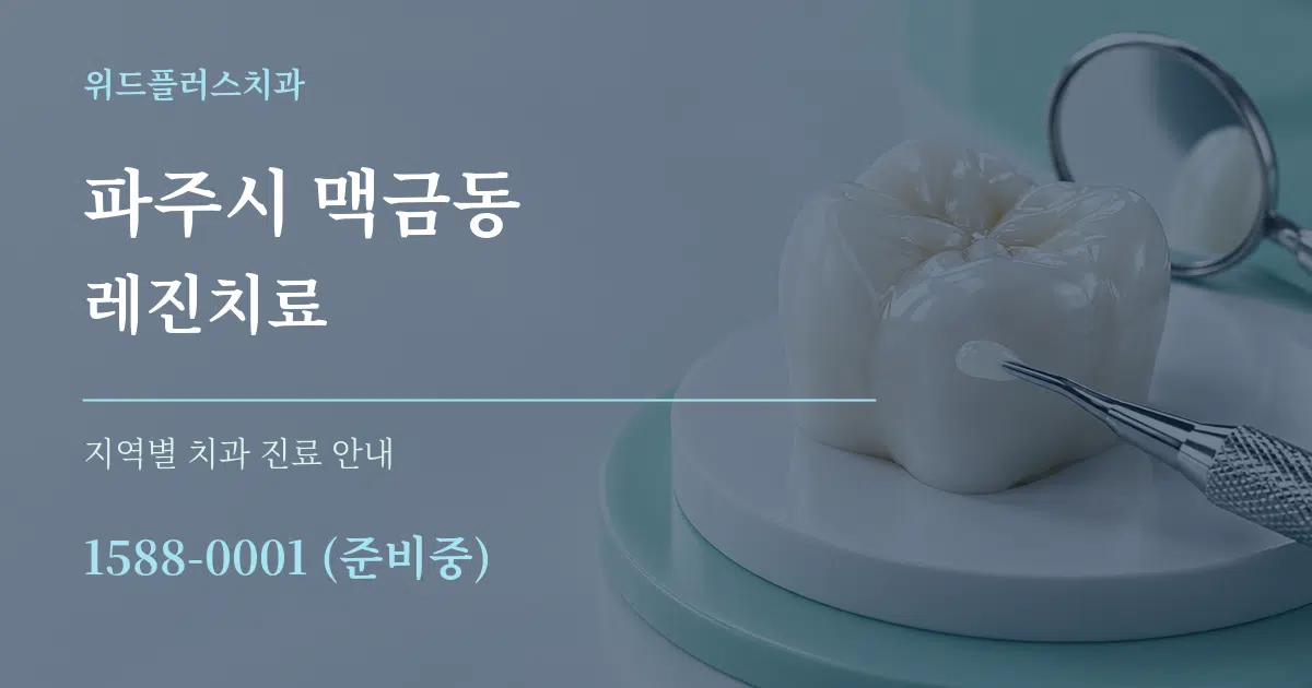 파주시 맥금동 레진치료 대표 안내 그래픽