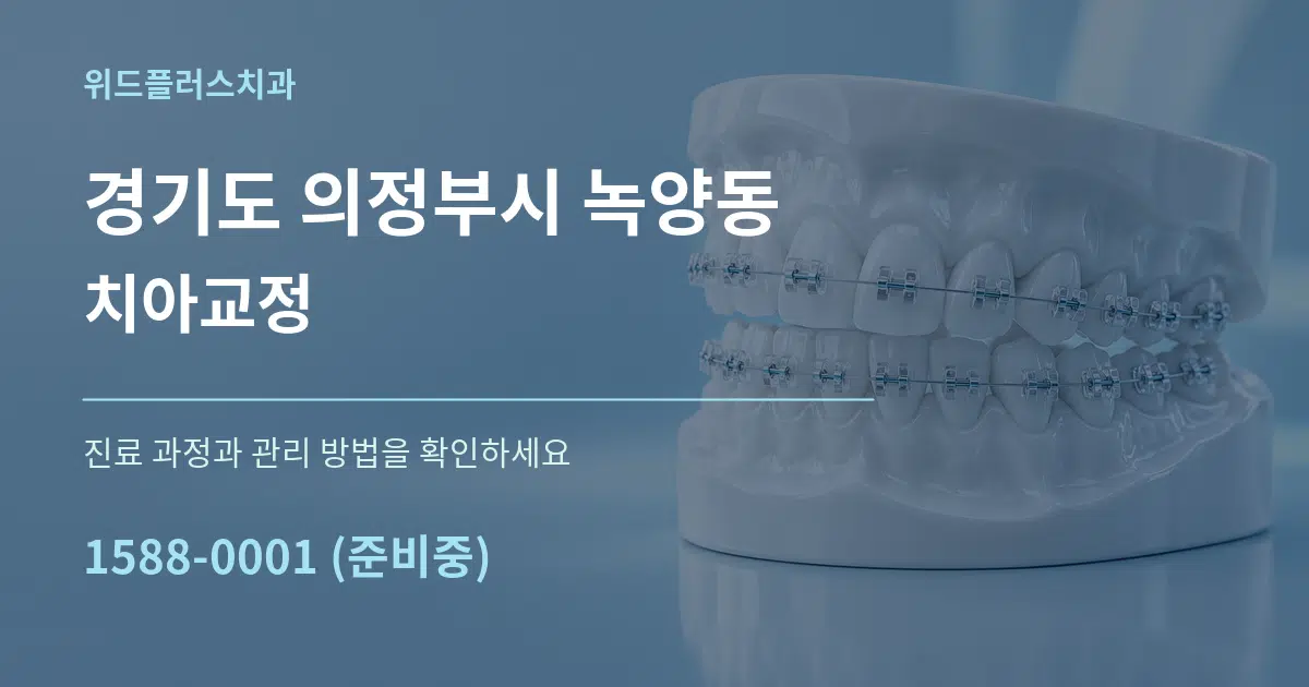 경기도 의정부시 녹양동 치아교정 작업 조건 안내 그래픽