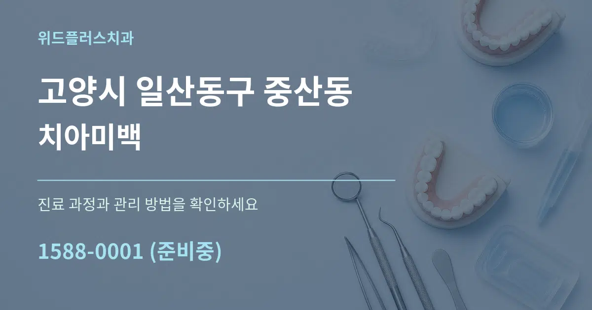 고양시 일산동구 중산동 치아미백 서비스 이용 안내 그래픽