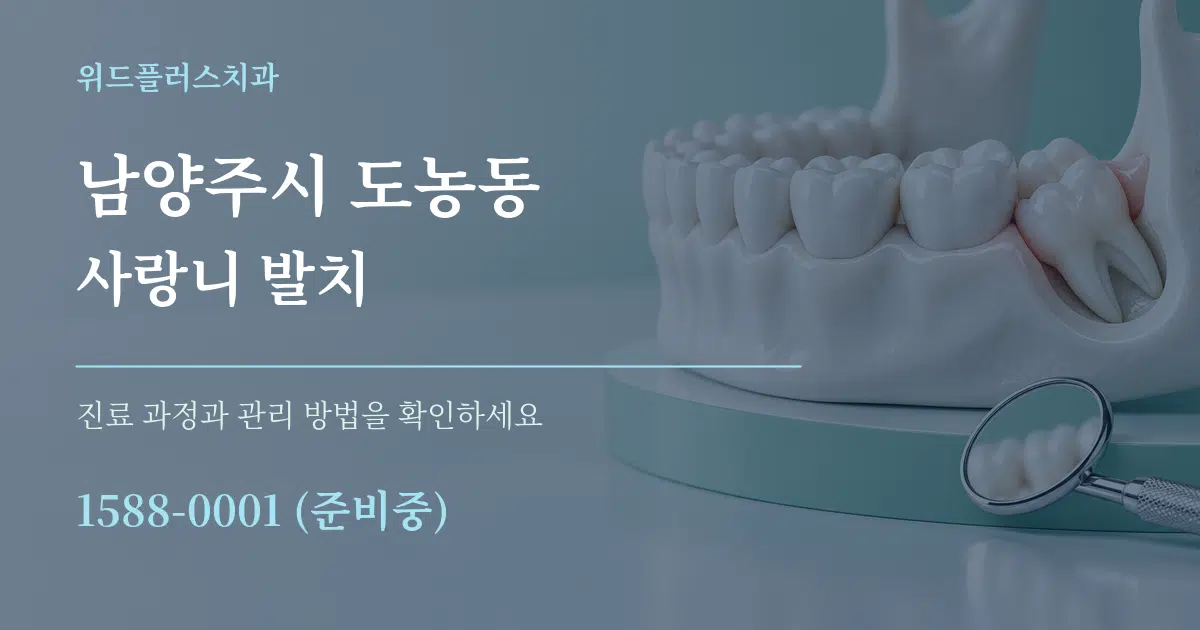 남양주시 도농동 사랑니 발치 작업 조건 안내 그래픽