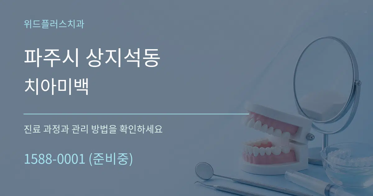 파주시 상지석동 치아미백 작업 조건 안내 그래픽