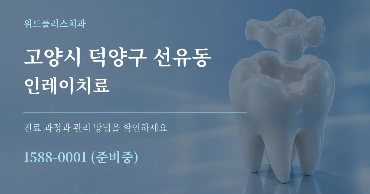 고양시 덕양구 선유동 인레이치료 작업 조건 안내 그래픽