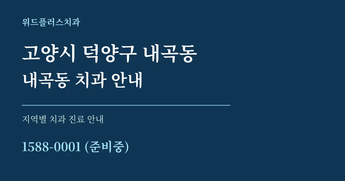 고양시 덕양구 내곡동 내곡동 치과 안내 대표 안내 그래픽