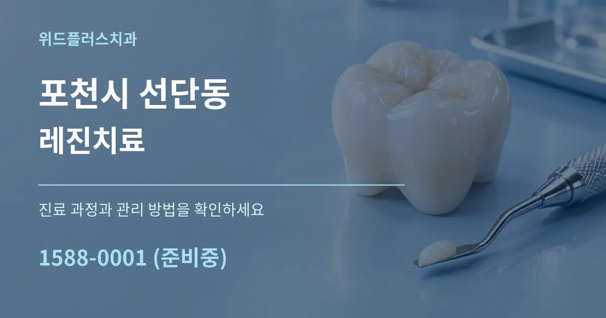 포천시 선단동 레진치료 작업 조건 안내 그래픽