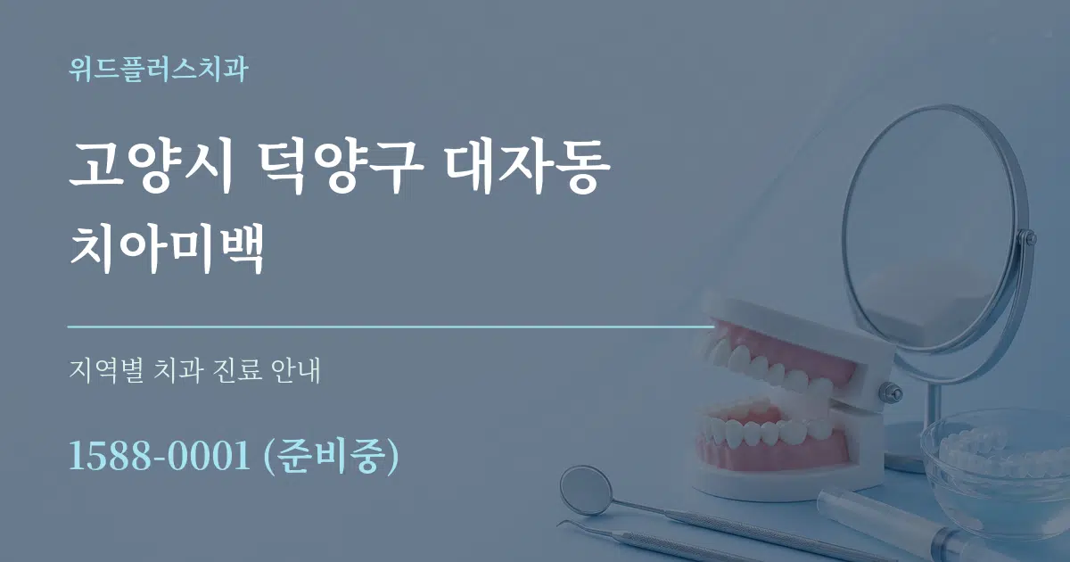 고양시 덕양구 대자동 치아미백 대표 안내 그래픽
