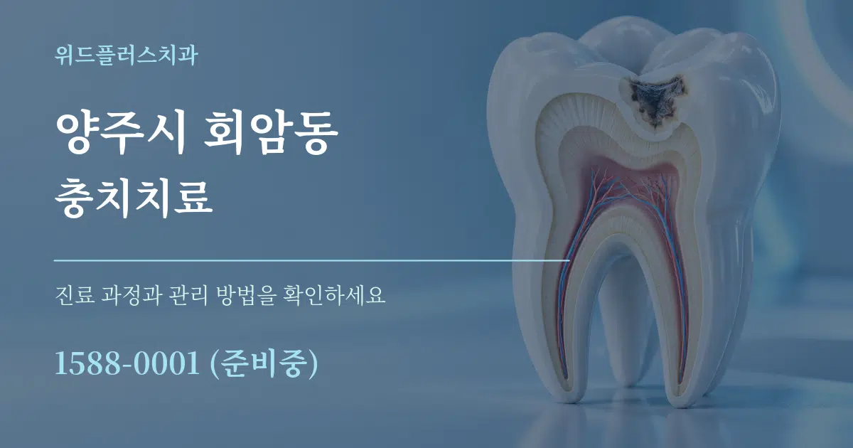 양주시 회암동 충치치료 작업 조건 안내 그래픽