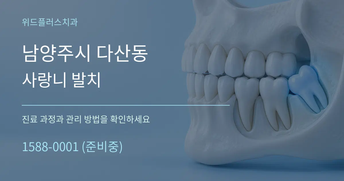 남양주시 다산동 사랑니 발치 작업 조건 안내 그래픽