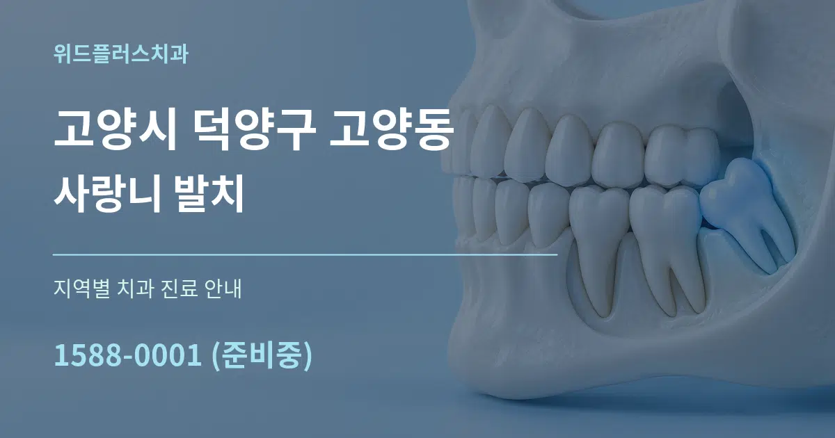 고양시 덕양구 고양동 사랑니 발치 대표 안내 그래픽
