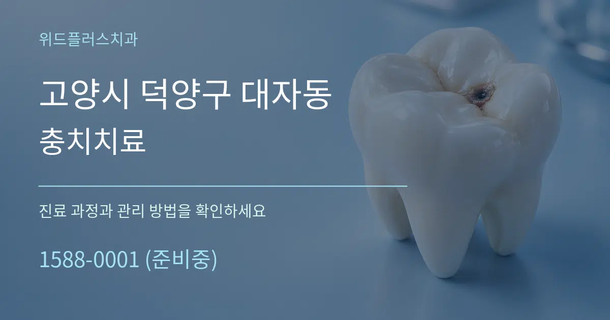 고양시 덕양구 대자동 충치치료 작업 조건 안내 그래픽